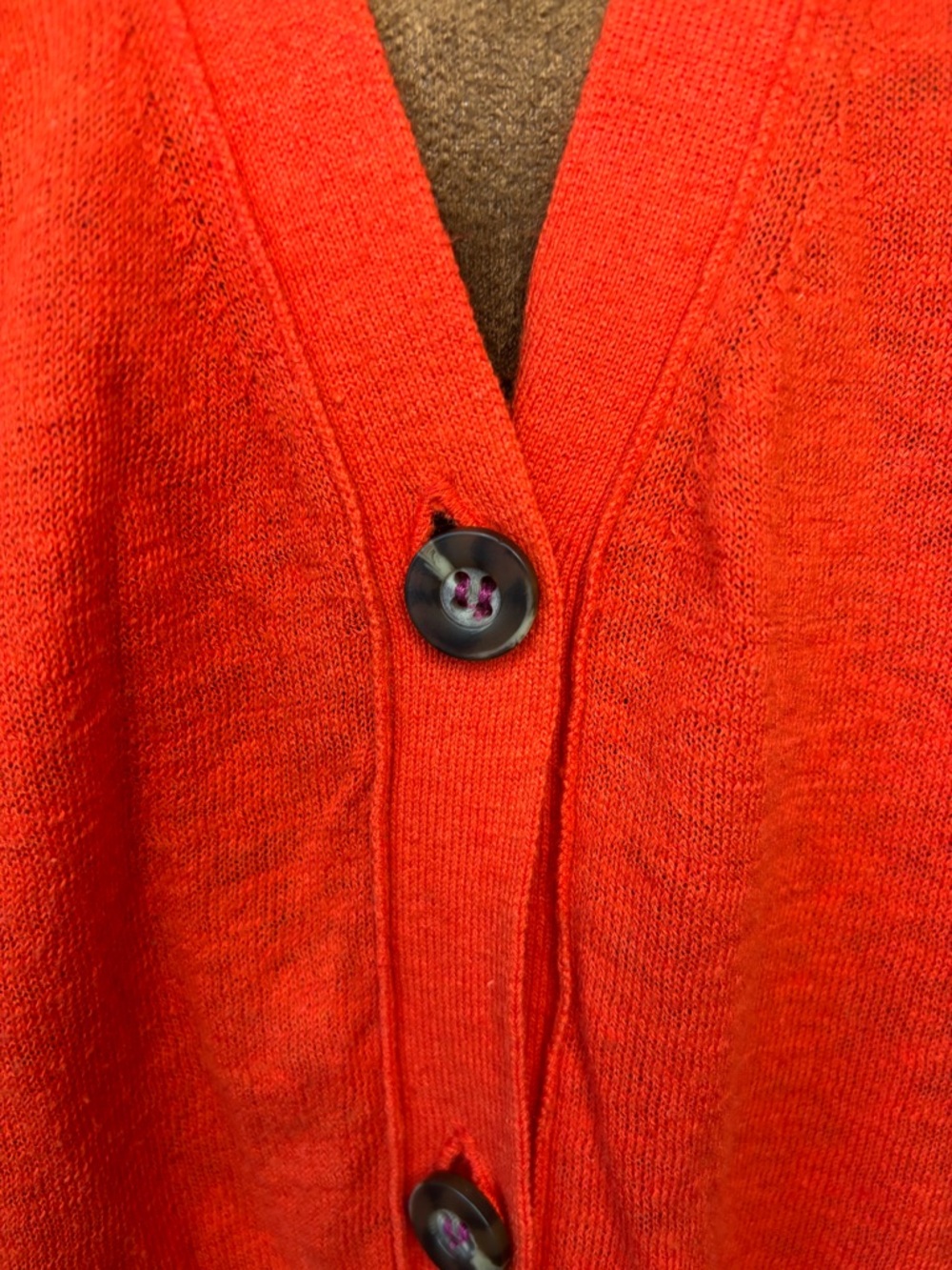 Anthropologie Moth Red V-Neck Button Front Lightweight Cardigan, Medium - Picture 6 of 11